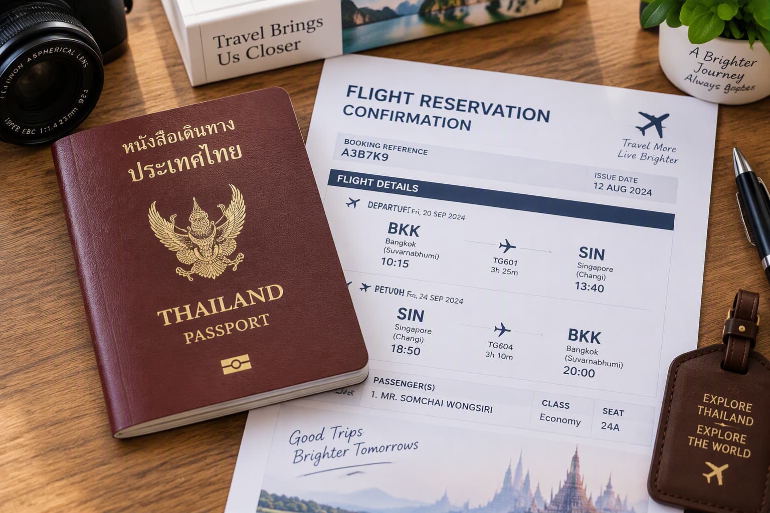 บริการเอกสารสำรองเที่ยวบินสำหรับยื่นวีซ่า